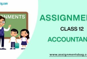 Assignments For Class 12 Accountancy