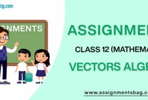 Assignments For Class 12 Mathematics Vectors Algebra