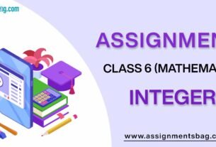 Assignments For Class 6 Mathematics Integers