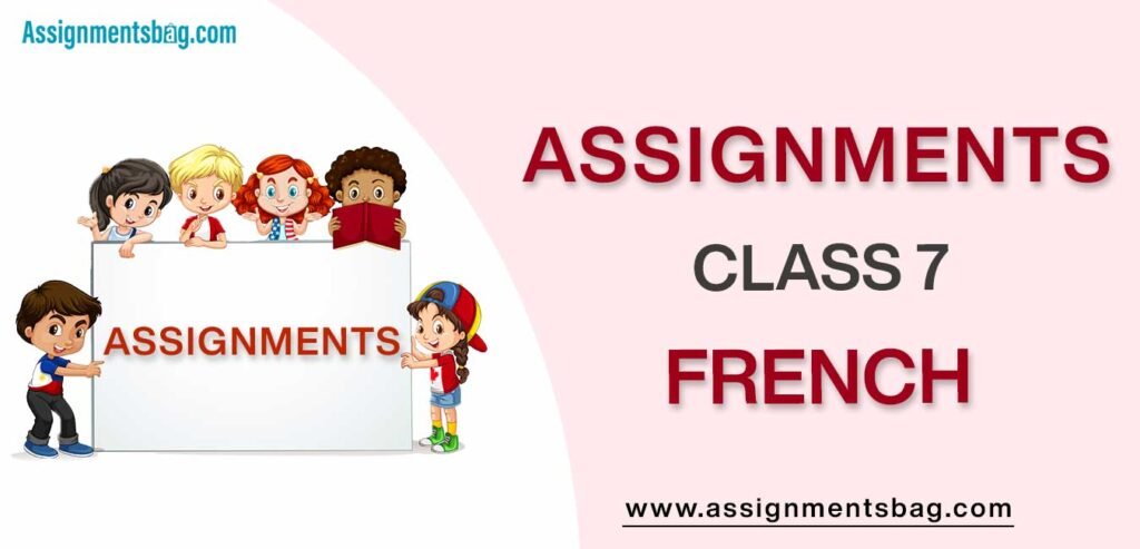 Assignments For Class 7 French