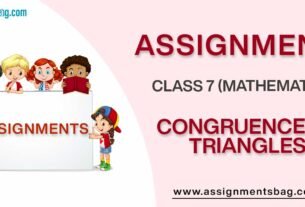 Assignments For Class 7 Mathematics Congruence Of Triangles