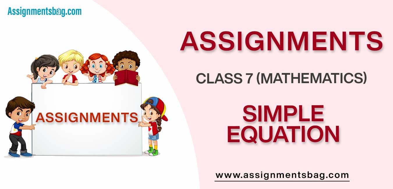 Assignments For Class 7 Mathematics Simple Equation