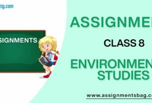 Assignments For Class 8 Environmental Studies