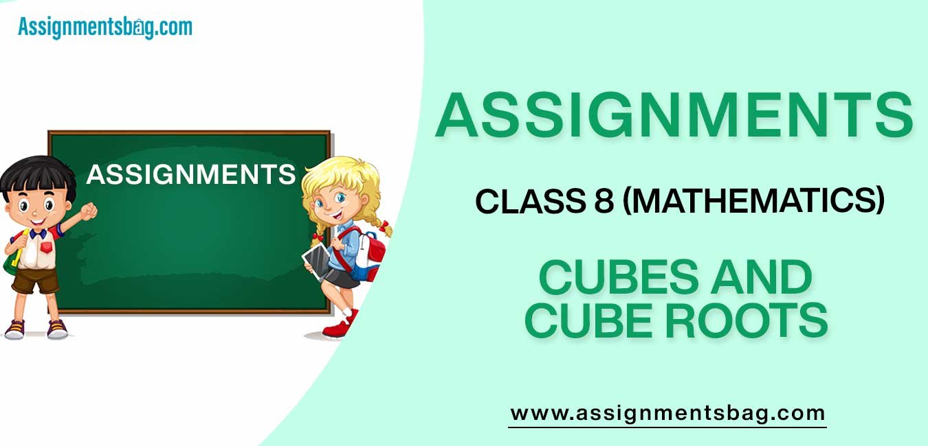 Assignments For Class 8 Mathematics Cubes And Cube Roots