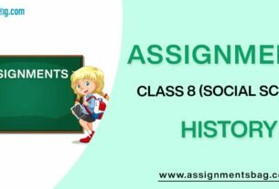 Assignments For Class 8 Social Science History