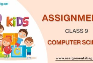 Assignments For Class 9 Computers science