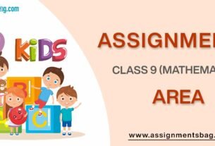 Assignments For Class 9 Mathematics Area