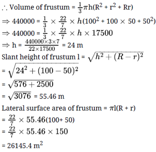Assignments For Class 10 Mathematics Surface Area and Volume