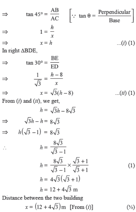 Assignments For Class 10 Mathematics Applications Of Trigonometry