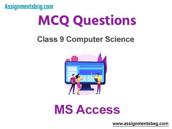 MCQ Questions Chapter 5 MS Access Class 9 Computer Science