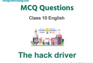 MCQ Questions Chapter 11 The hack driver Class 10 English