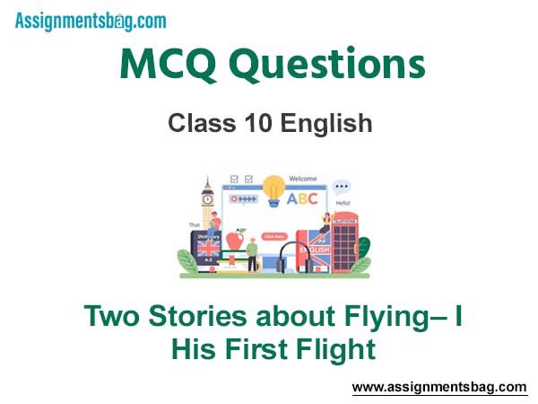 Two stories about flying 1 His first flight Class 10 MCQ