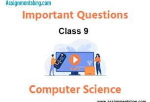 Class 9 Computer Science Important Questions