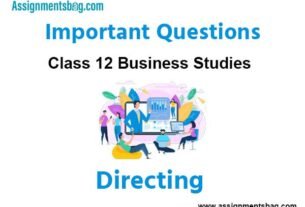 Directing Class 12 Business Studies Important Questions