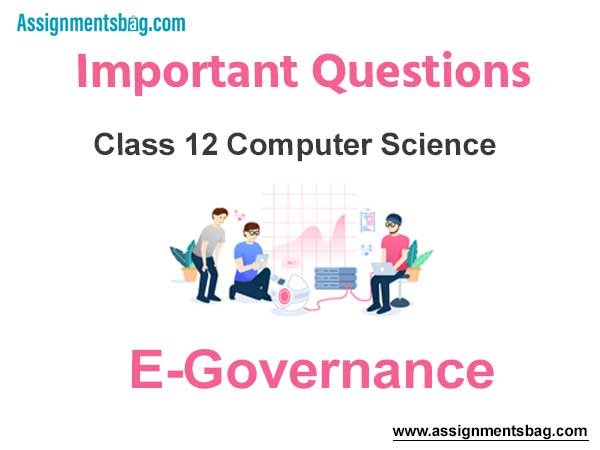 E Governance (Part-2) Class 12 Computer Science Important Questions