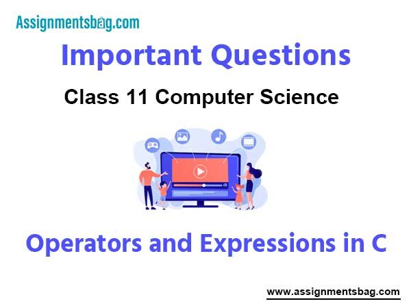 Operators and Expressions in C Class 11 Computer Science Important Questions