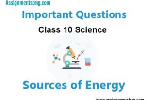 Sources of Energy Class 10 Science Important Questions