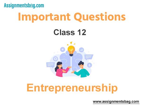 Class 12 Entrepreneurship Important Questions