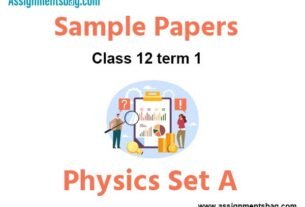 CBSE Class 12 Physics Term 1 Sample Paper Set A