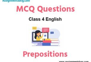 MCQ Questions Chapter 11 Prepositions Class 4 English