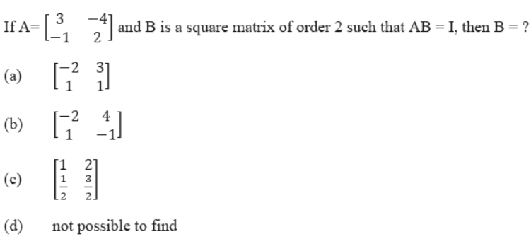 MCQ Questions Chapter 3 Matrices Class 12 Mathematics