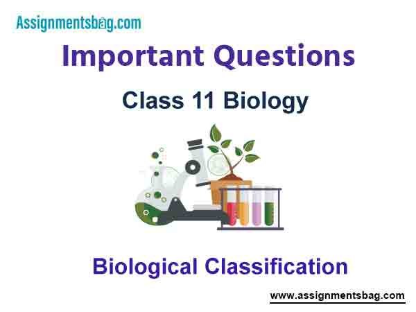 Biological Classification Class 11 Biology Important Questions