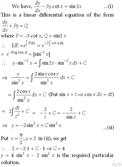 Exam Question for Class 12 Mathematics Chapter 9 Differential Equations